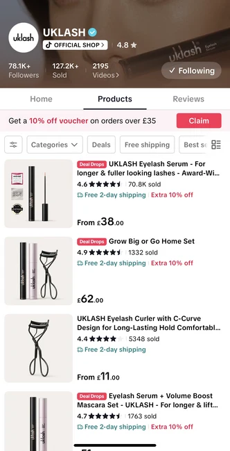 UKLASH on TikTok Shop